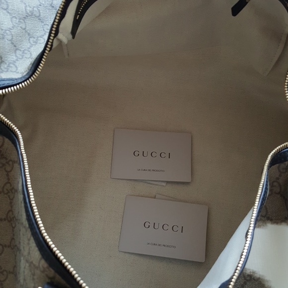 GUCCI AUTHENTIC BEIGE COATED CANVAS BAG - Picture 7 of 7
